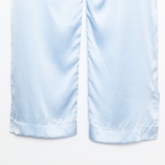 Sablyn Light Blue Silk Wide-Leg Button Fly Pants – Sample Style — Size XS - Picture 10 of 14